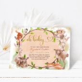 可愛い森の森の動物ああ赤ちゃん女の子シャワー 招待状