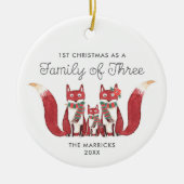 可愛い森パーソナライズされたのキツネ セラミックオーナメント (正面)