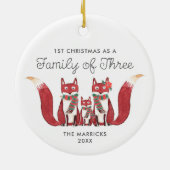 可愛い森パーソナライズされたのキツネ セラミックオーナメント (裏面)