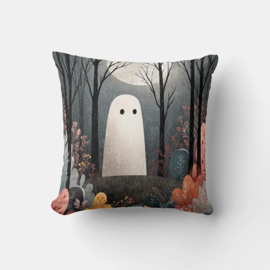 可愛い森幽霊のよく出るの水の色ハロウィーン クッション (正面)