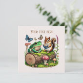 可愛い森林動物のパーティー 招待状 (スタンド正面)