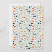 可愛い森林動物の赤ちゃんシャワー サンキューカード (裏面)