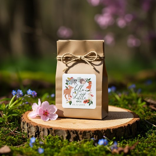 可愛い森林動物の赤ちゃんシャワー スクエアシール