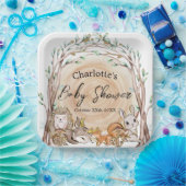 可愛い森林動物の赤ちゃんシャワー ペーパープレート (パーティー)