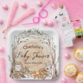 可愛い森林動物の赤ちゃんシャワー ペーパープレート (パーティー)