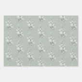 可愛い森林動物セージ緑 ラッピングペーパーシート (正面2)