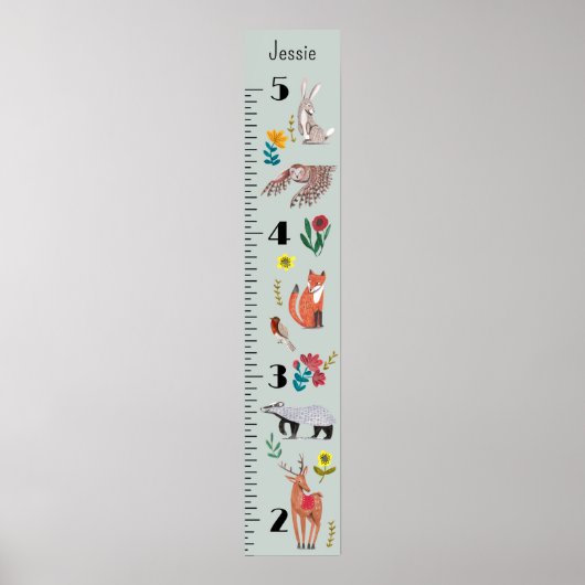 可愛い森林生育図パーソナライズされた ポスター (正面)