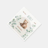 可愛い森離れの人々はシャワーを浴びる スタンダードカクテルナプキン (角)