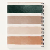 可愛い植物性モノグラムかわいいブルーフローラ ノートブック (裏面)