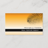 可愛い椰子の葉をシンプルにシックなオレンジ色グラデーション 名刺 (正面)