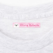 可愛い極熊ピンクの生地の衣料品ラベル ラベル (貼付)