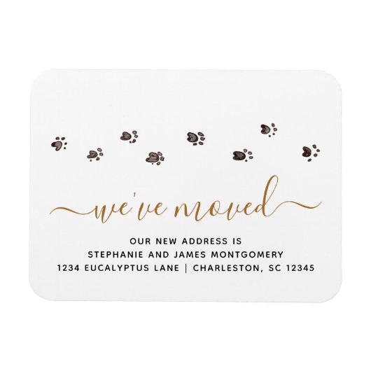 可愛い歩くポープリントブラック金ゴールド新しいアドレス マグネット (横)