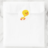 可愛い歩くマンガのアヒルのステッカー ラウンドシール (バッグ)