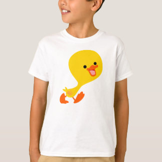 可愛い歩くマンガのアヒルの子どもTシャツ Tシャツ