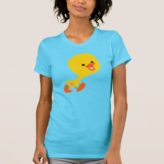可愛い歩くマンガのアヒル女Tシャツ Tシャツ