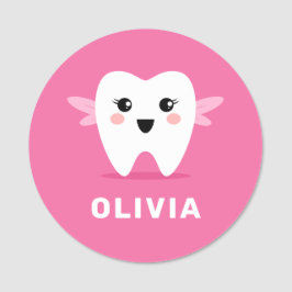 可愛い歯の妖精の小児家族歯医者ピンク 名札