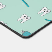 可愛い歯ティール(緑がかった色)ミント歯磨き歯ブラシ柄 デスクマット (コーナー)