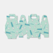 可愛い歯ティール（緑がかった色）ミント歯磨き歯ブラシ柄 フェイバーボックス (折り畳みなし)