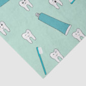 可愛い歯ティール（緑がかった色）ミント歯磨き歯ブラシ柄 薄葉紙 (詳細)