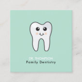 可愛い歯ファミリー歯科QRコードソーシャルメディア スクエア名刺 (正面)