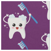 可愛い歯ブラシ柄 ファブリック (クローズアップ)