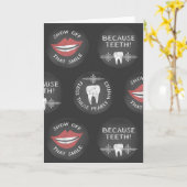 可愛い歯医者のパターンおもしろい – 歯科衛生士 カード (黄色い花)