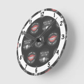 可愛い歯医者のパターンおもしろい – 歯科衛生士 ラウンド壁時計 (傾斜)