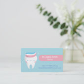 可愛い歯磨き歯磨き毛歯科用名刺 名刺 (スタンド正面)