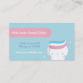 可愛い歯磨き歯磨き毛歯科用名刺 名刺 (裏面)