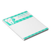 可愛い歯 – ティール(緑がかった色)ストライプのカスタムメモ帳 ノートパッド (アングル)