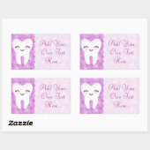 可愛い歯 – パープルカスタム文字シール 長方形シール (シート)