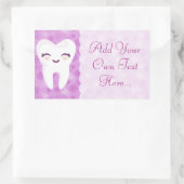 可愛い歯 – パープルカスタム文字シール 長方形シール (バッグ)