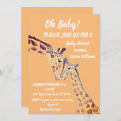 可愛い母ベビーキラフサファリボホアニマルアヴェント 招待状 (正面/裏面)