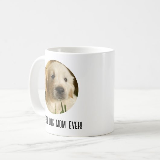 可愛い母最高の日犬の母の写真 コーヒーマグカップ (正面左)