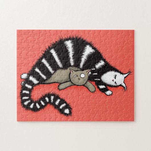 可愛い母猫と子猫 ジグソーパズル (横)