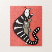 可愛い母猫と子猫 ジグソーパズル (縦)