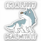 可愛い毛皮のファンダムのスーツに毛皮が似合う シール (正面)