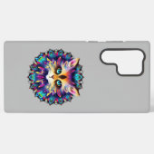 可愛い毛皮の猫マンダラポートレート SAMSUNG GALAXYケース (裏面横)