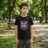 可愛い毛皮の猫マンダラポートレート Tシャツ