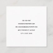 可愛い毛皮キツネオンブルーグランジ背景 スクエア名刺 (裏面)