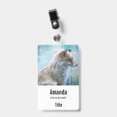 可愛い毛皮キツネオンブルーグランジ背景 バッジ (Front with Clip)