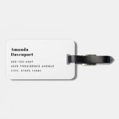 可愛い毛皮キツネオンブルーグランジ背景 ラゲッジタグ (裏面横)