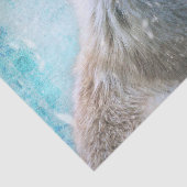 可愛い毛皮キツネオンブルーグランジ背景 薄葉紙 (詳細)