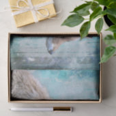 可愛い毛皮キツネオンブルーグランジ背景 薄葉紙 (ギフト)