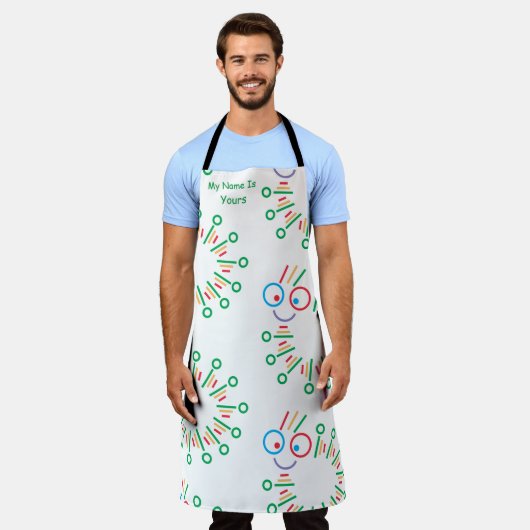 可愛い毛虫 エプロン (着用した状態)