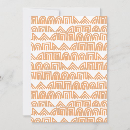 可愛い民族スタイルウッドランド動物ベビーシャワー 招待状 (裏面)