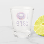 可愛い気にかわいいドーナおもしろいーツフードユーモアを出す ショットグラス (裏面)
