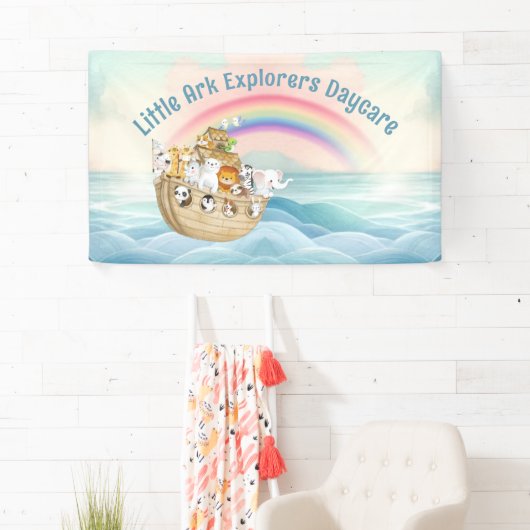 可愛い気に子育サービスノアのアーク 横断幕 (インサイチュ)