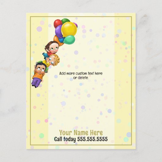 可愛い気に日子気に5x6子供とバルーンのプロモーション チラシ (裏面)