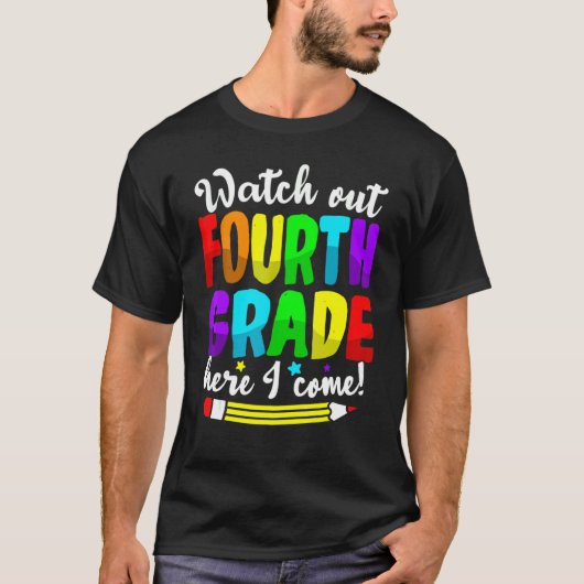 可愛い気を付けて4年生こ来こで1日 Tシャツ (正面)